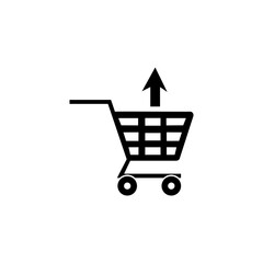 Shopping Cart with arrow icon. E-commerce icon. Online shopping icon vector. E-business symbol