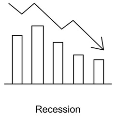 Recession Icon, Navigating Economic Challenges During a Recession, Strategies for Resilience in Times of Economic Downturn icon