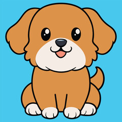 Obraz premium Lovely Cartoon Pekingese Dog Sitting Comfortably