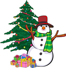 Merry christmas, happy new year Santa Claus and Beautiful woman showing pop art comics style