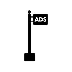 Board and Poles icon. advertising icon vector. marketing strategy icon. Business flat icon