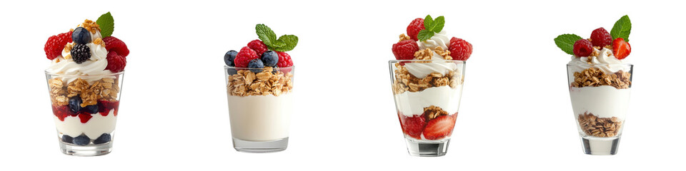 Parfait isolated on a white background. Collection PNG.