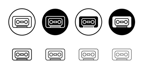 Cassette tape icon Symbol mark in filled style