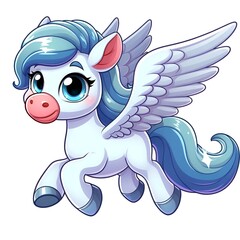 Obraz premium Cartoon image of a pegasus 