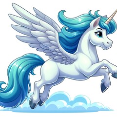 Cartoon image of a pegasus 