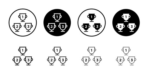 First second Third prize trophy cup icon Symbol mark in filled style