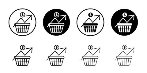 Food inflation icon Symbol mark in filled style