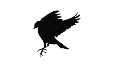 Flying Finches Bird Silhouette Design  And Vector Illustration. 