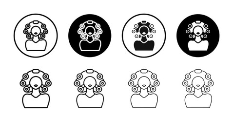 Hair roller curling icon Symbol mark in filled style