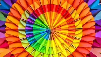 Obraz premium Abstract geometric design featuring a vibrant multicolored background with a circular element in the center, abstract, geometric, decoration