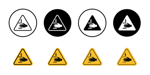 pinched warn sign icon Symbol mark in filled style