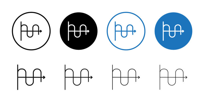 sinusoid icon Symbol mark in filled style