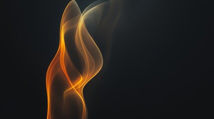 Obraz premium A soft, flickering flame captured in an abstract form, isolated on a black background