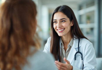 Fototapeta premium portrait of a female doctor with a patient
