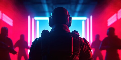 Intense esports showdown featuring skilled players in a dramatic competition atmosphere.