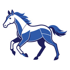 A running horse blueprint style vector 