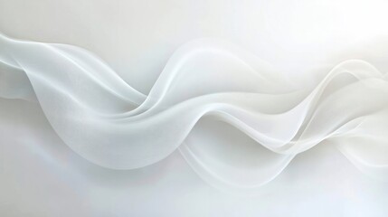 Obraz premium Abstract flowing white waves with subtle shadows, adding dimension to an all-white background