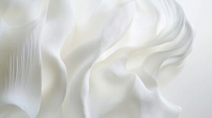 Fototapeta premium Abstract flowing white waves with subtle shadows, adding dimension to an all-white background