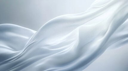 Obraz premium Abstract flowing white waves with subtle shadows, adding dimension to an all-white background