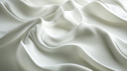 Fototapeta premium Abstract flowing white waves with subtle shadows, adding dimension to an all-white background