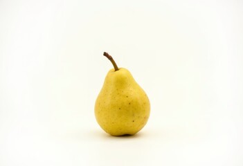 A single yellow pear isolated on white background
