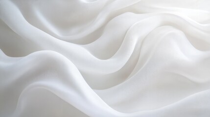 Obraz premium Abstract white waves softly overlapping, creating depth on a clean white background