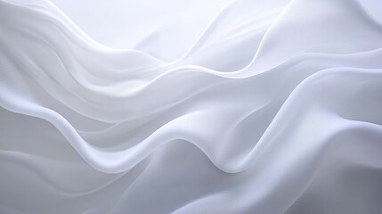 Fototapeta premium Abstract white waves softly overlapping, creating depth on a clean white background