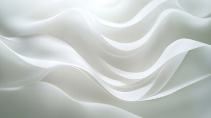 Obraz premium Abstract white waves softly overlapping, creating depth on a clean white background