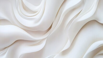 Obraz premium Abstract white waves softly overlapping, creating depth on a clean white background