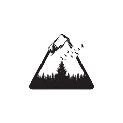 hills rock contractor excavator Logo design vector template illustration inspiration