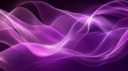 Obraz premium Abstract purple waves softly overlapping, creating depth on a clean white background