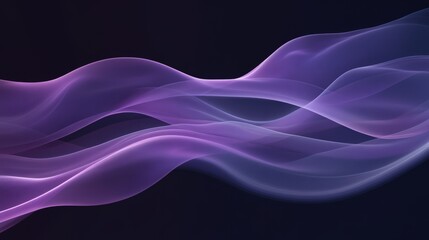 Fototapeta premium Abstract purple waves softly overlapping, creating depth on a clean white background