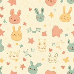 easter pattern with rabbits