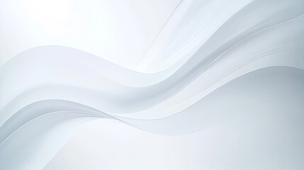 Abstract white waves softly overlapping, creating depth on a clean white background