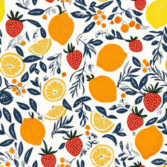 seamless background with fruits
