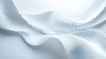 Abstract white waves softly overlapping, creating depth on a clean white background