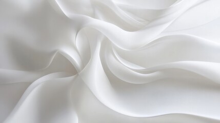 Fototapeta premium Abstract white waves softly overlapping, creating depth on a clean white background