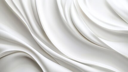 Obraz premium Abstract white waves softly overlapping, creating depth on a clean white background