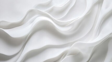 Obraz premium Abstract white waves softly overlapping, creating depth on a clean white background