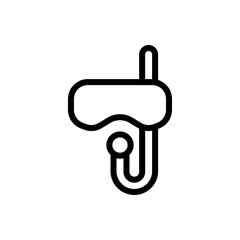 Snorkeling face mask icon with mask and breathing tube for underwater use