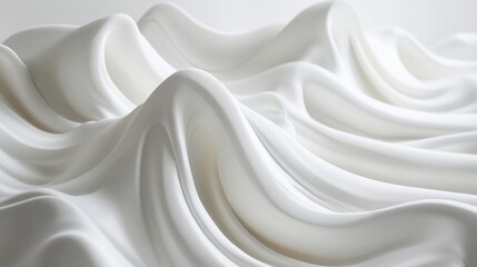 Obraz premium Abstract white waves softly overlapping, creating depth on a clean white background