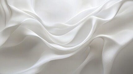 Fototapeta premium Abstract white waves softly overlapping, creating depth on a clean white background