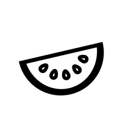 Watermelon slice icon with single slice for fruit illustration