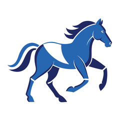 A running horse blueprint style drawing vector