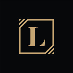 letter L serif luxury logo design, elegant graphic vector icon