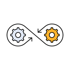 Seamless Automation – Infinity Symbol with Gears Representing Continuous Workflow