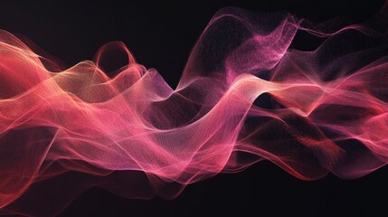 Fototapeta premium An abstract gradient hologram with a soft glow, showcasing intricate particle waves in green, blue, and purple tones