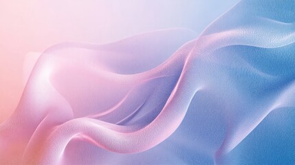 Obraz premium An abstract holographic gradient with flowing particle waves in shades of blue and pink, creating a calm digital wallpaper