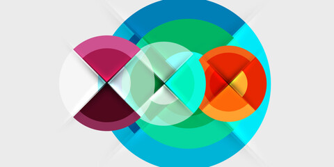 Techno circles and semi circles. Vector Illustration For Wallpaper, Banner, Background, Card, Book Illustration, landing page