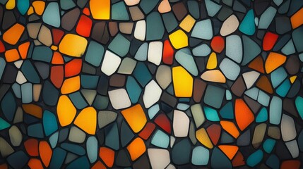 An abstract pattern of interlocking shapes and colors, forming a complex mosaic, symbolizing the intricacy of creative thought, minimalist composition